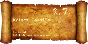 Kriszt Tamás névjegykártya